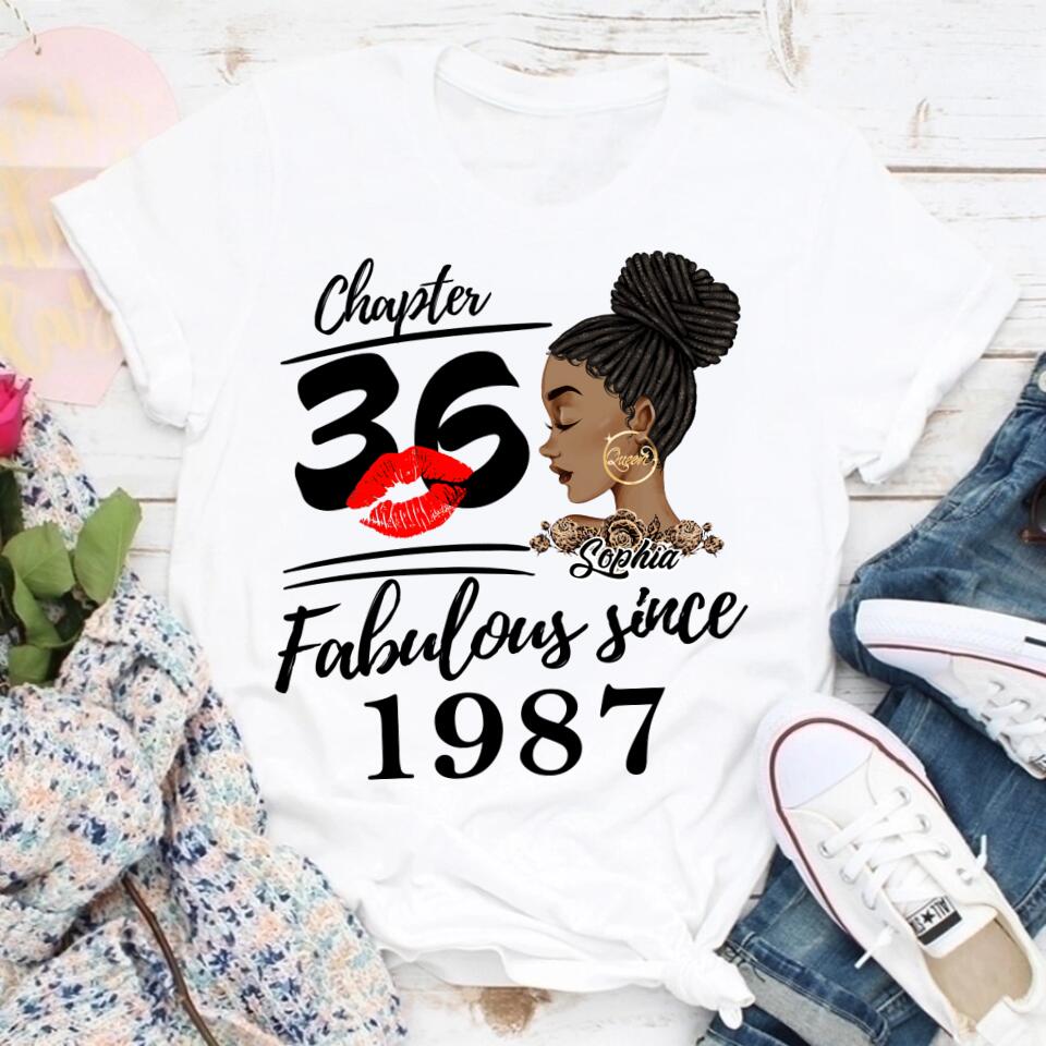 36th Birthday Shirts, Custom Birthday Shirts, Turning 36 Shirt, Gifts For Women Turning 36, 36 And Fabulous Shirt, 1987 Shirt, 36th Birthday Shirts For Her