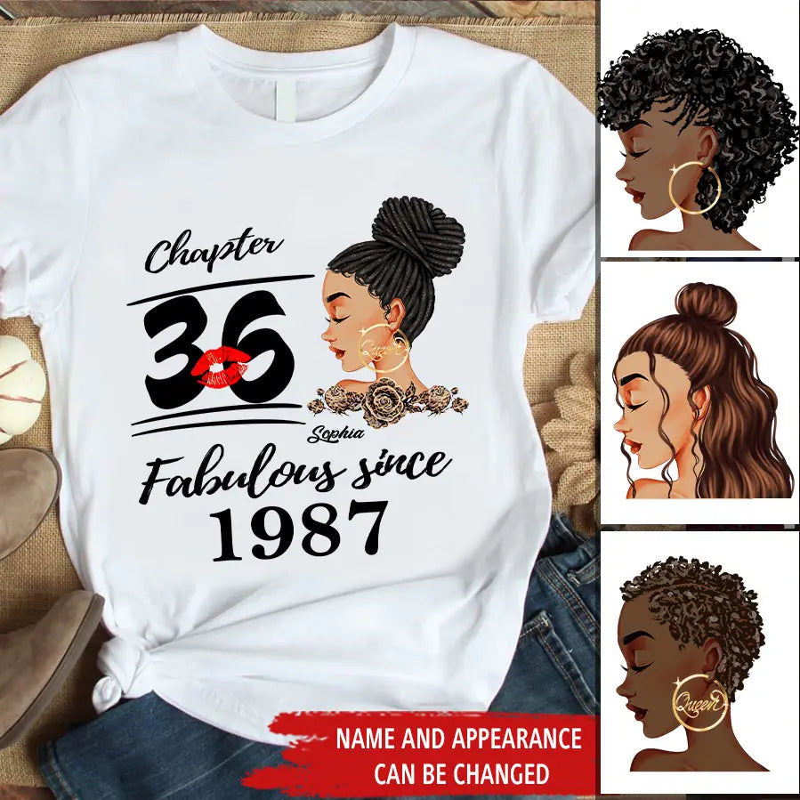 36th Birthday Shirts, Custom Birthday Shirts, Turning 36 Shirt, Gifts For Women Turning 36, 36 And Fabulous Shirt, 1987 Shirt, 36th Birthday Shirts For Her