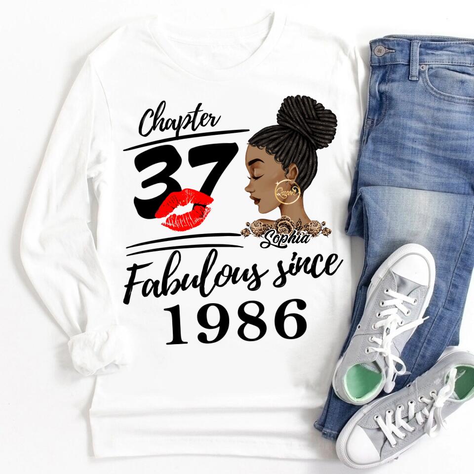 37th Birthday Shirts, Custom Birthday Shirts, Turning 37 Shirt, Gifts For Women Turning 37, 37 And Fabulous Shirt, 1986 Shirt, 37th Birthday Shirts For Her