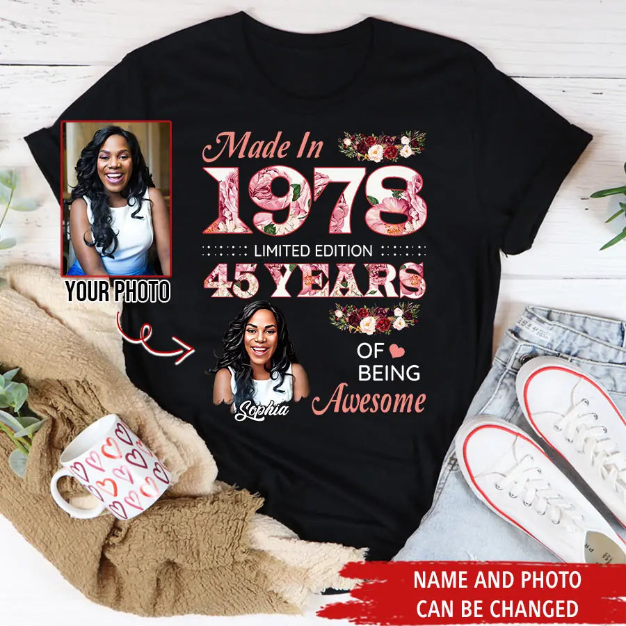 Custom Birthday Shirts, Chapter 45, Fabulous Since 1978 45th Birthday Unique T Shirt For Woman, Her Gifts For 45 Years Old