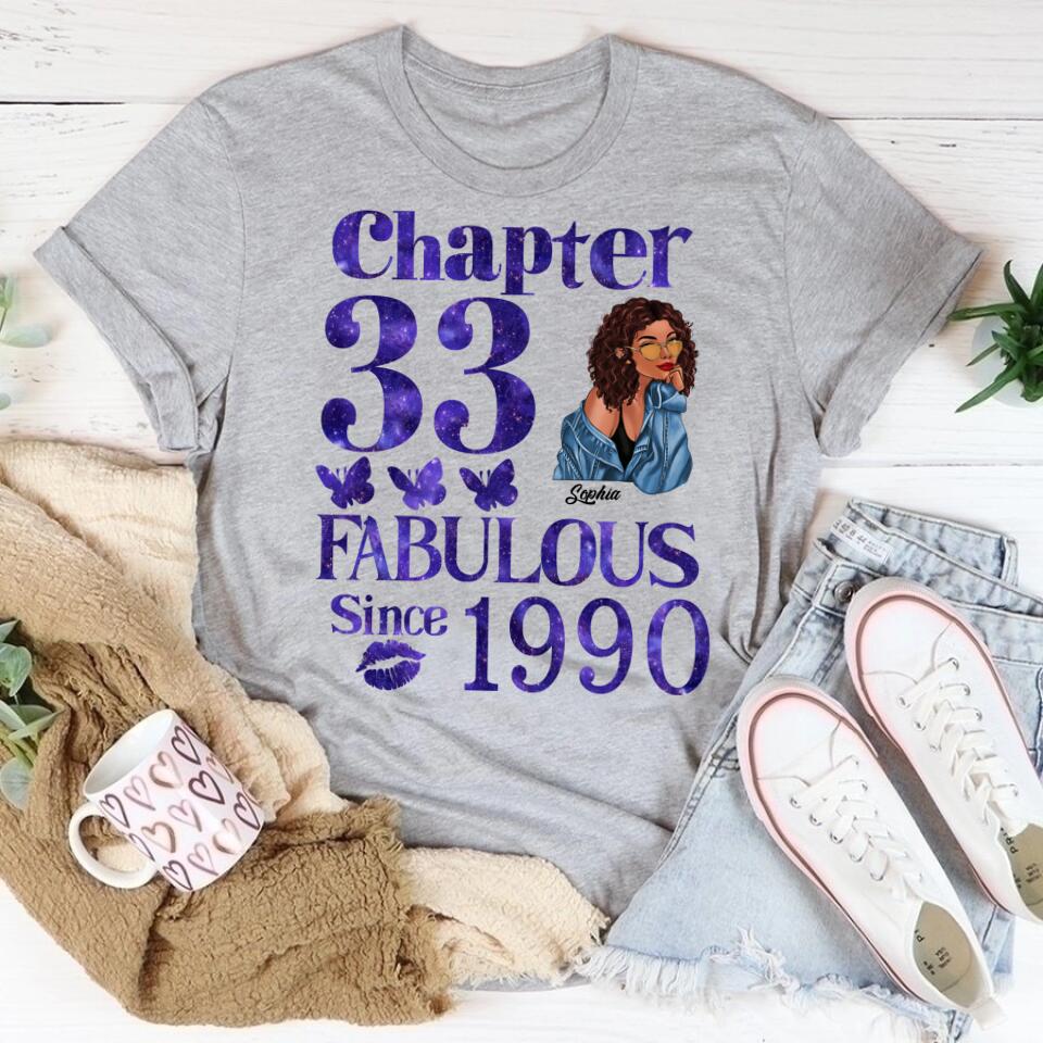33rd Birthday Shirts, Custom Birthday Shirts, Turning 33 Shirt, Gifts For Women Turning 33, 33 And Fabulous Shirt, 1990 Shirt, 33rd Birthday Shirts For Her