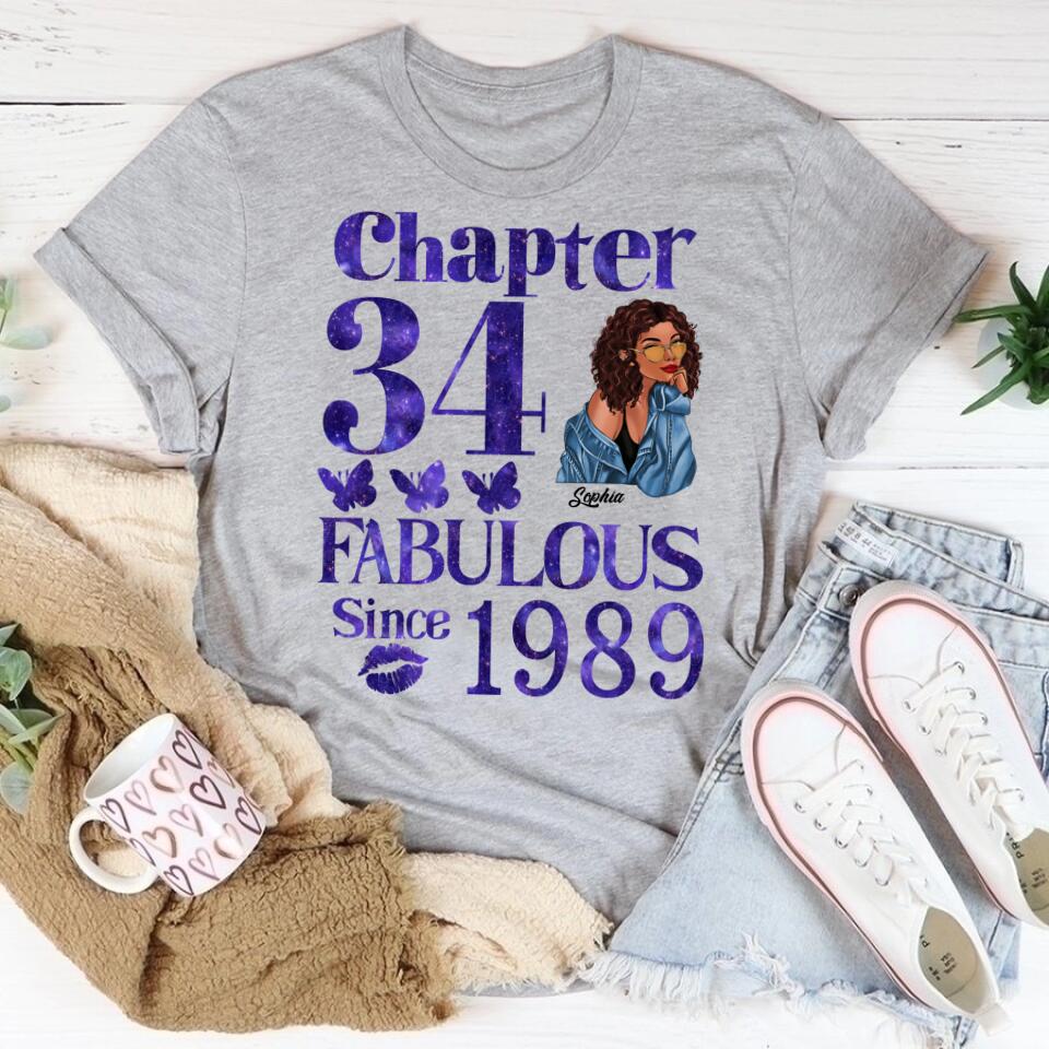 34th Birthday Shirts, Custom Birthday Shirts, Turning 34 Shirt, Gifts For Women Turning 34, 34 And Fabulous Shirt, 1989 Shirt, 34th Birthday Shirts For Her