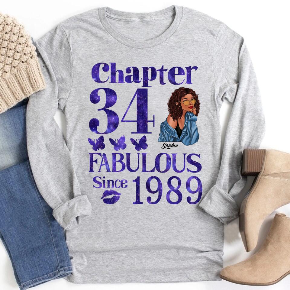 34th Birthday Shirts, Custom Birthday Shirts, Turning 34 Shirt, Gifts For Women Turning 34, 34 And Fabulous Shirt, 1989 Shirt, 34th Birthday Shirts For Her