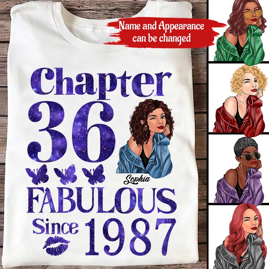 36th Birthday Shirts, Custom Birthday Shirts, Turning 36 Shirt, Gifts For Women Turning 36, 36 And Fabulous Shirt, 1987 Shirt, 36th Birthday Shirts For Her
