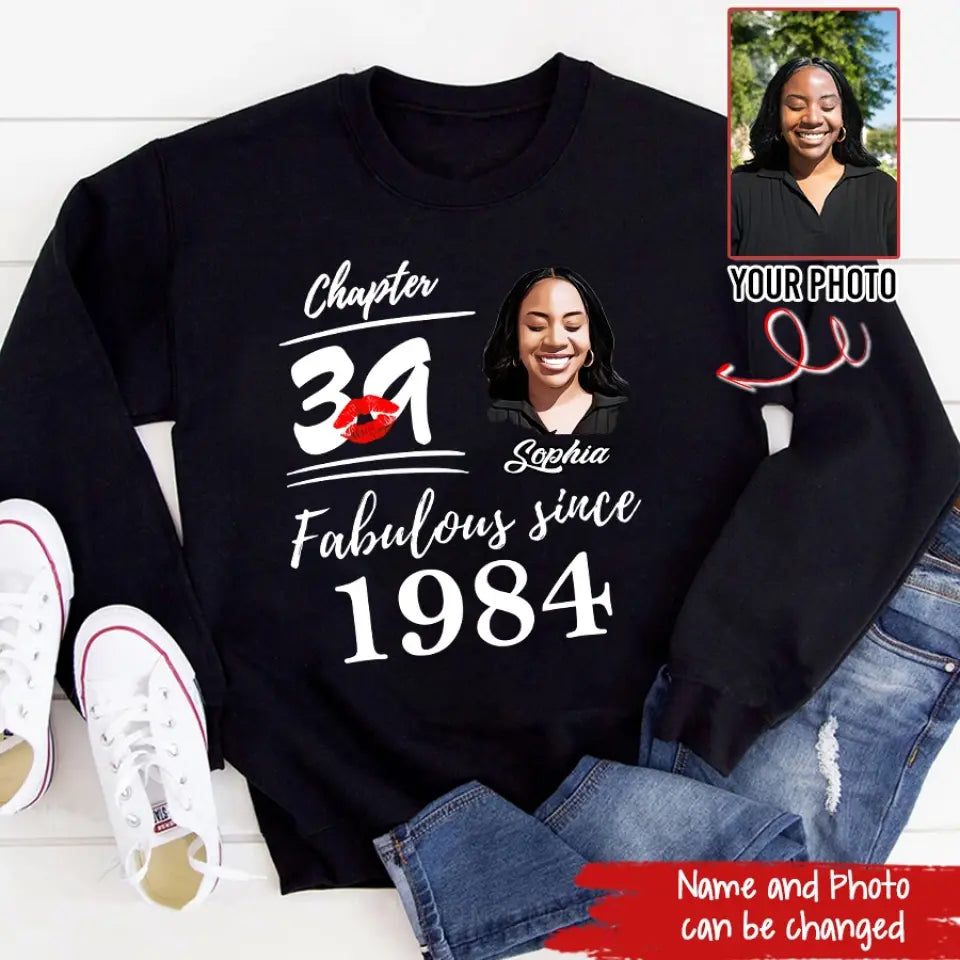 39th Birthday Shirts For Her, Personalised 39th Birthday Gifts, 1984 T Shirt, 39 and Fabulous Shirt, Custom Birthday Shirt