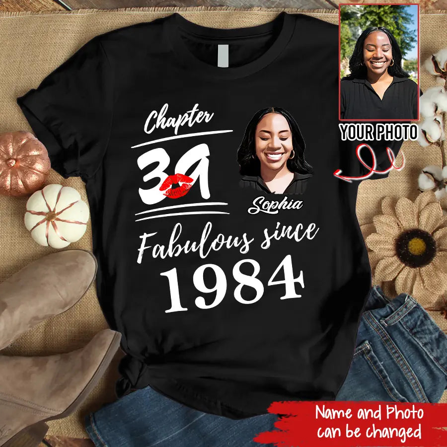39th Birthday Shirts For Her, Personalised 39th Birthday Gifts, 1984 T Shirt, 39 and Fabulous Shirt, Custom Birthday Shirt