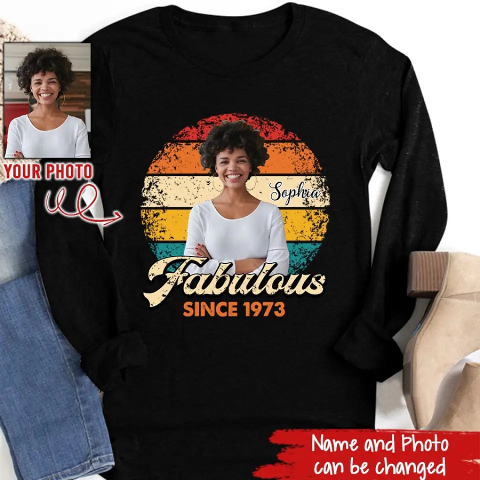 50th Birthday Shirts For Her, Personalised 50th Birthday Gifts, 1973 T Shirt, 50 and Fabulous Shirt, Custom Birthday Shirt