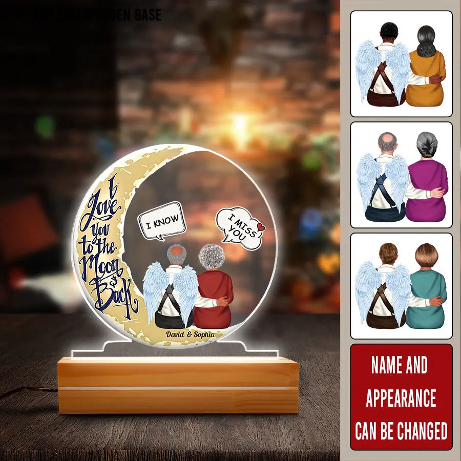 Personalized 3D LED Light Wooden Base, In Memory Gift, In Loving Memory Gifts, Memorial Light