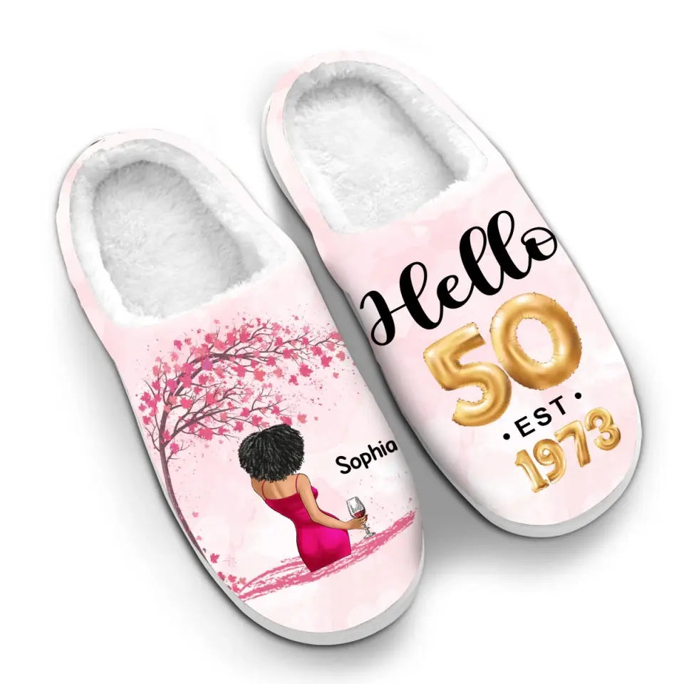 Personalized Slippers, 50th Birthday Gifts For Her, 50 And Fabulous Gifts, Gift Ideas 50th Birthday Woman