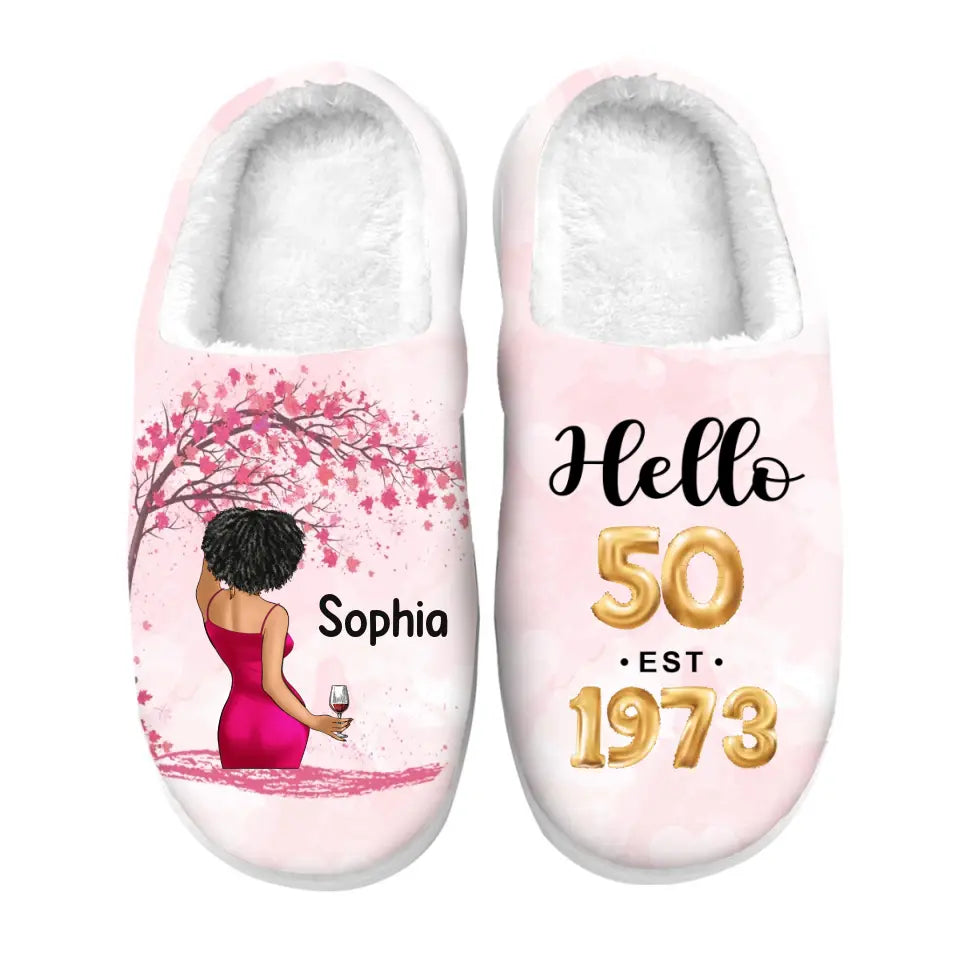 Personalized Slippers, 50th Birthday Gifts For Her, 50 And Fabulous Gifts, Gift Ideas 50th Birthday Woman