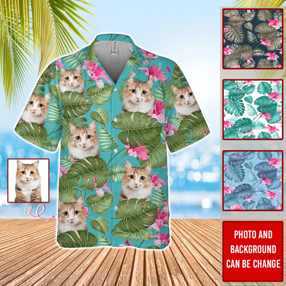 Custom Cat Shirt, Personalized Cat Shirt Cat Hawaiian, Gift For Dog Lover, Cat Mom Shirt, Cats Shirt, Cat Lover