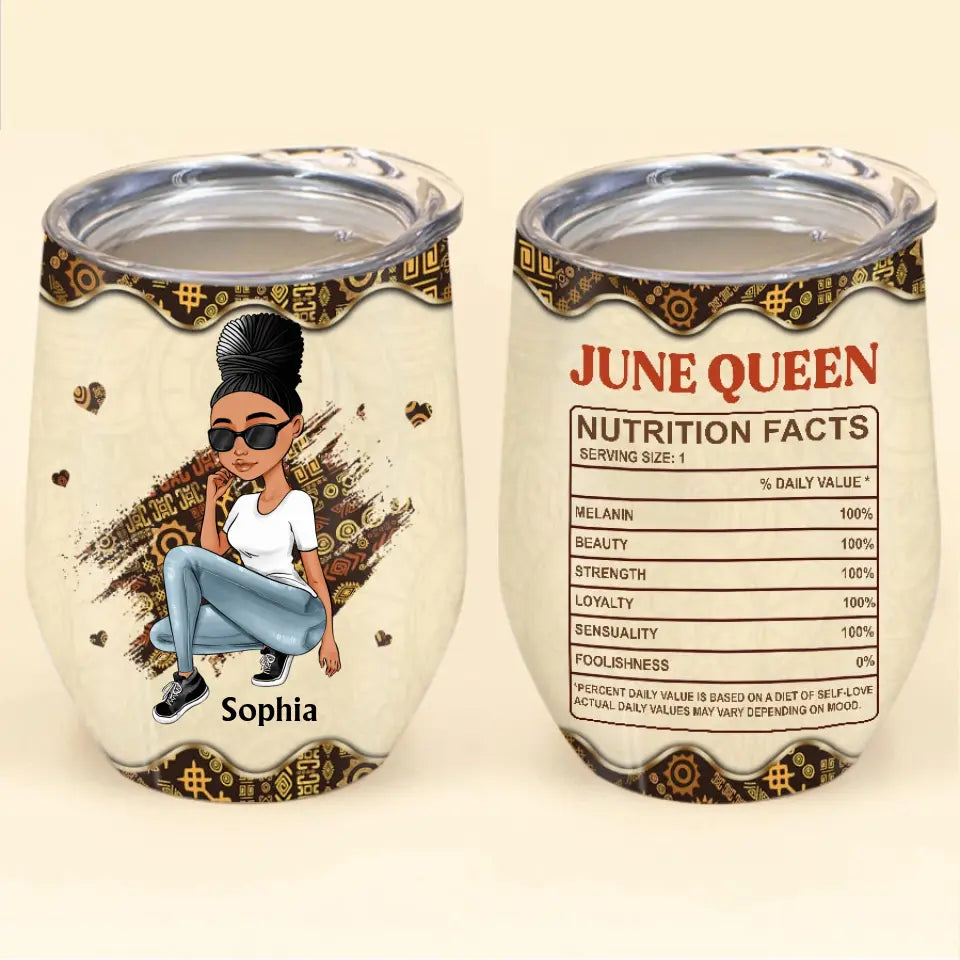 Personalized Wine Tumbler - Birthday Gift For June Queen, June birthday gifts, June Birthday Gift idea For Her