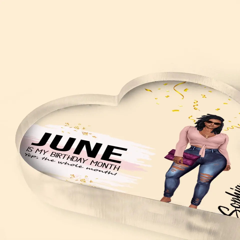Custom Shape Acrylic Plaque, Birthday Gift For June Queen, June birthday gifts, June Birthday Gift idea For Her