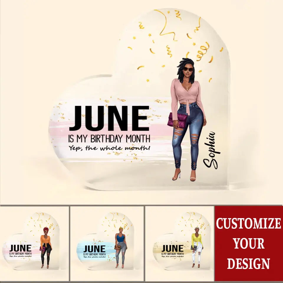 Custom Shape Acrylic Plaque, Birthday Gift For June Queen, June birthday gifts, June Birthday Gift idea For Her