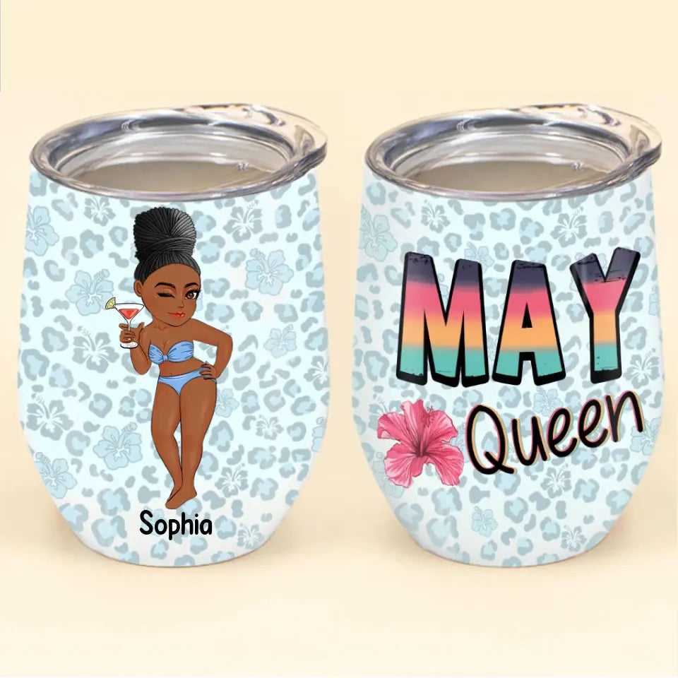 Personalized Wine Tumbler - Birthday Gift For May Queen, May birthday gifts, May Birthday Gift Idea For Her