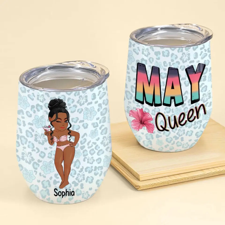 Personalized Wine Tumbler - Birthday Gift For May Queen, May birthday gifts, May Birthday Gift Idea For Her