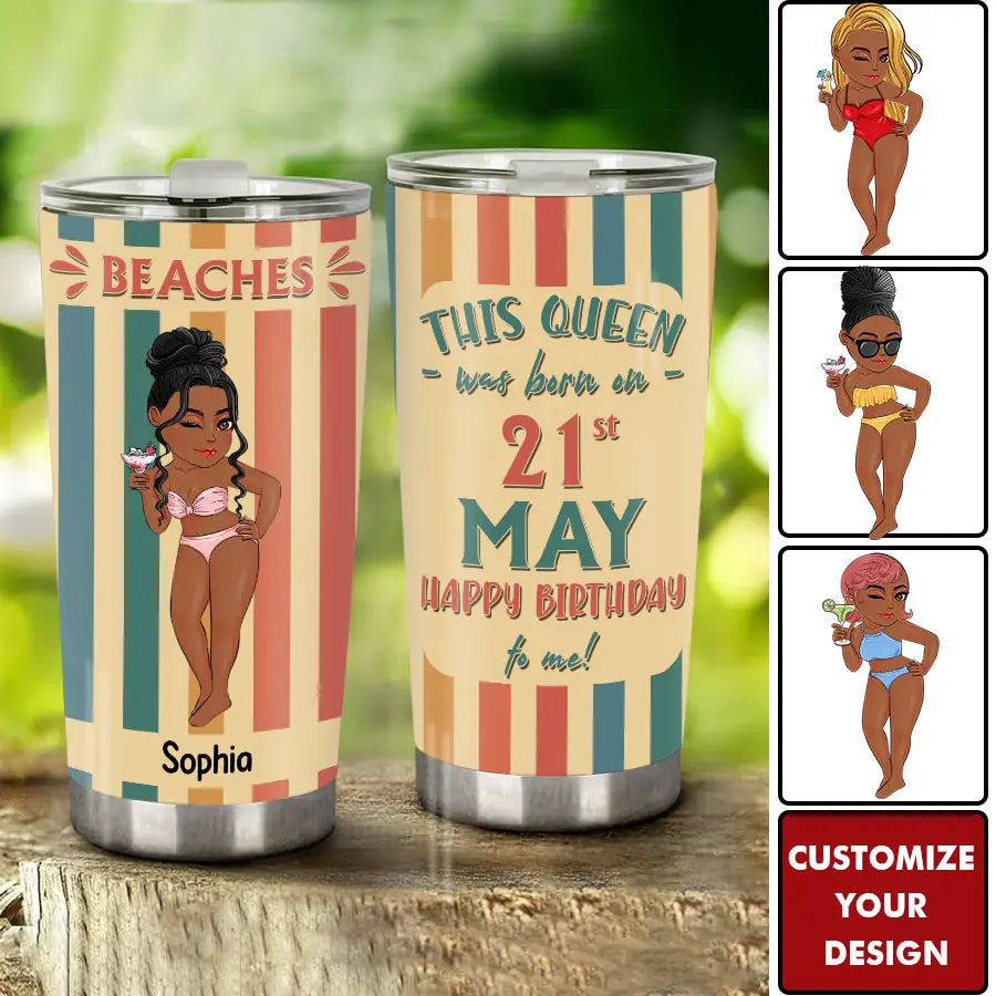 Personalized Tumblers, Birthday Tumbler, Birthdays In May, May Birthday Gifts For Her , Beach Lover