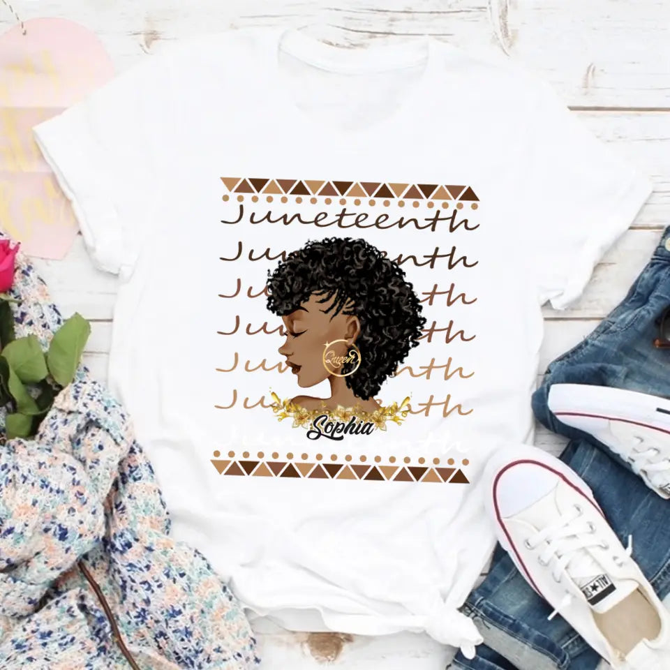 Personalized Shirt - Juneteenth T Shirt, Black Women&#39;s Juneteenth t shirt, Juneteenth shirt ideas, Black History Gift For Black Woman