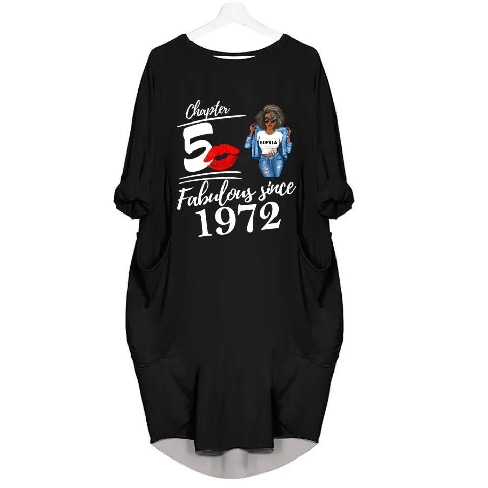 50th Birthday Dress, Custom Batwing Pocket Dress, Custom Birthday Dress, Turning 50, Gifts For Women Turning 50, 50 And Fabulous, 50th Birthday Gift For Her