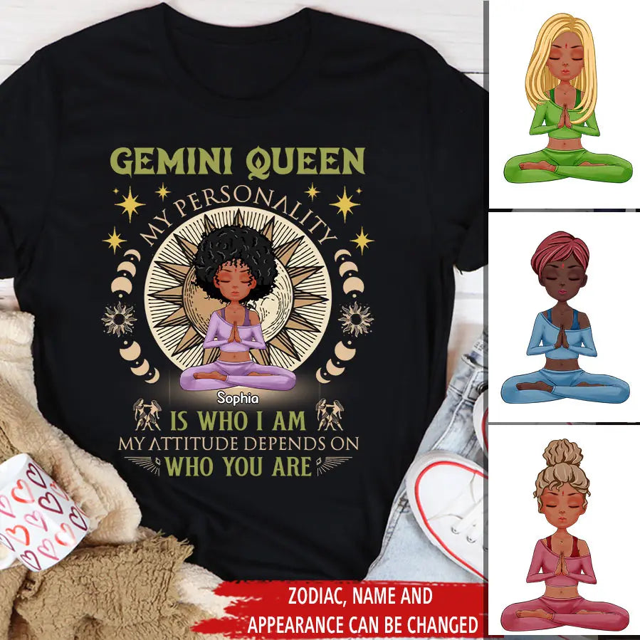 Personalized Birthday Shirts, Zodiac T Shirt, Zodiac Signs Shirt, Gemini Birthday T Shirt, Custom Birthday Gifts for Yoga Lovers