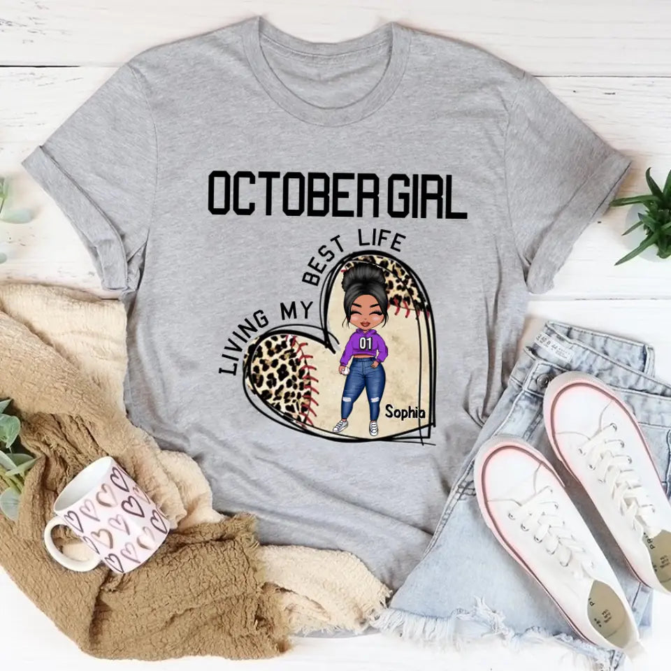 October Birthday Shirt, Custom Birthday Shirt, Queens Born In October , October Birthday Gifts, October  Shirts For Woman, Baseball Lover