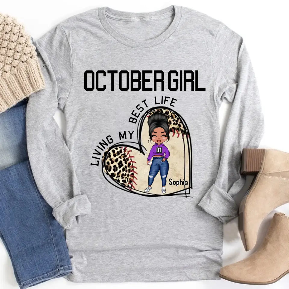 October Birthday Shirt, Custom Birthday Shirt, Queens Born In October , October Birthday Gifts, October  Shirts For Woman, Baseball Lover