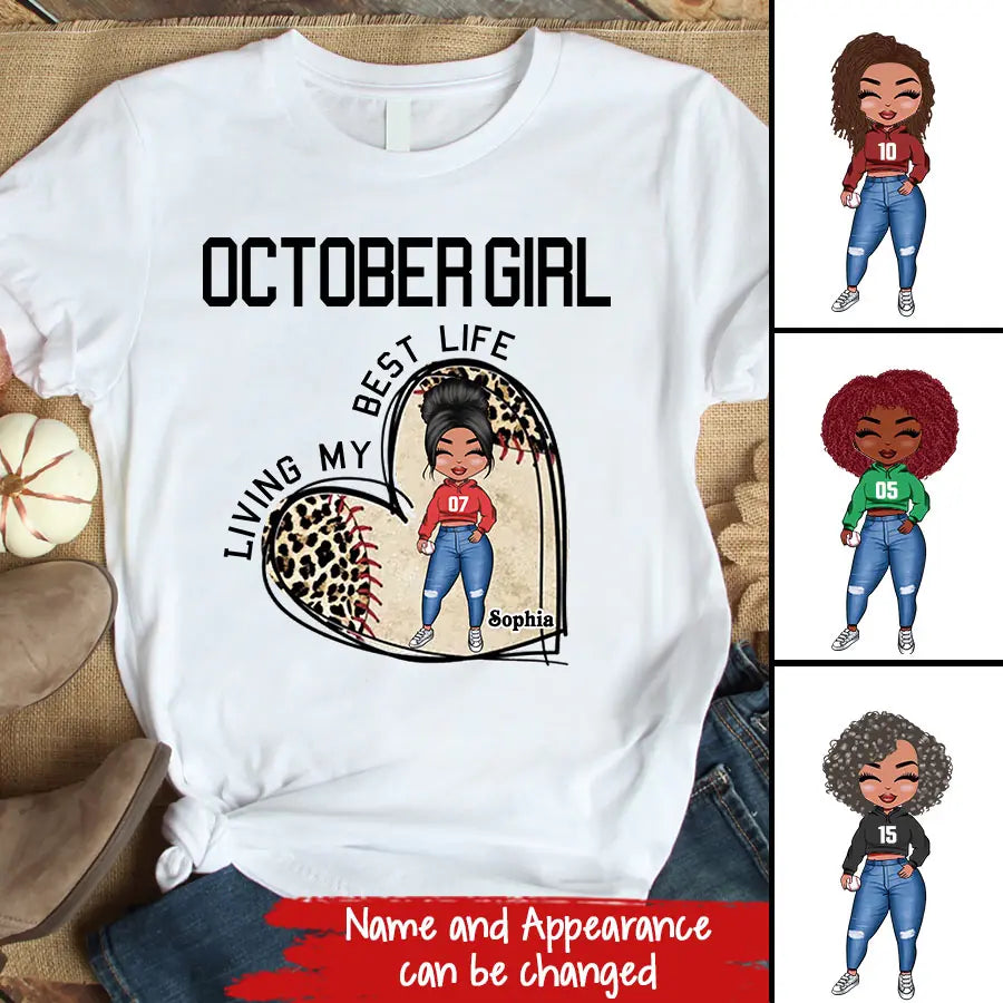 October Birthday Shirt, Custom Birthday Shirt, Queens Born In October , October Birthday Gifts, October  Shirts For Woman, Baseball Lover