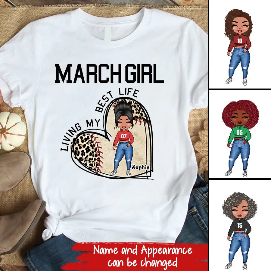 March Birthday Shirt, Custom Birthday Shirt, Queens Born In March , March  Birthday Gifts, March Shirts For Woman, Baseball Lover