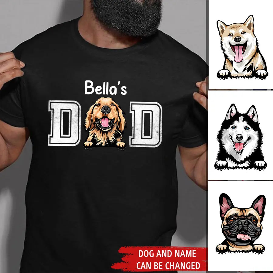 Happy Father&#39;s Day To The World&#39;s Best Dog Dad Ever Personalized Shirt, Personalized Father&#39;s Day Gift for Dog Lovers, Dog Dad
