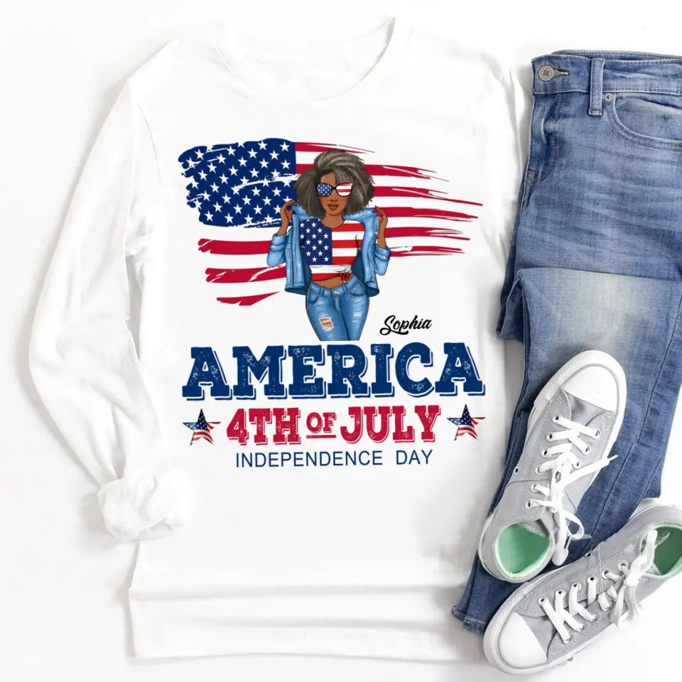 July Birthday Shirt, Custom Birthday Shirt, Queens Born In July, July Birthday Shirts For Woman, July Birthday Gifts, USA 4th Of July T-Shirt, Happy Independence Day T-Shirt