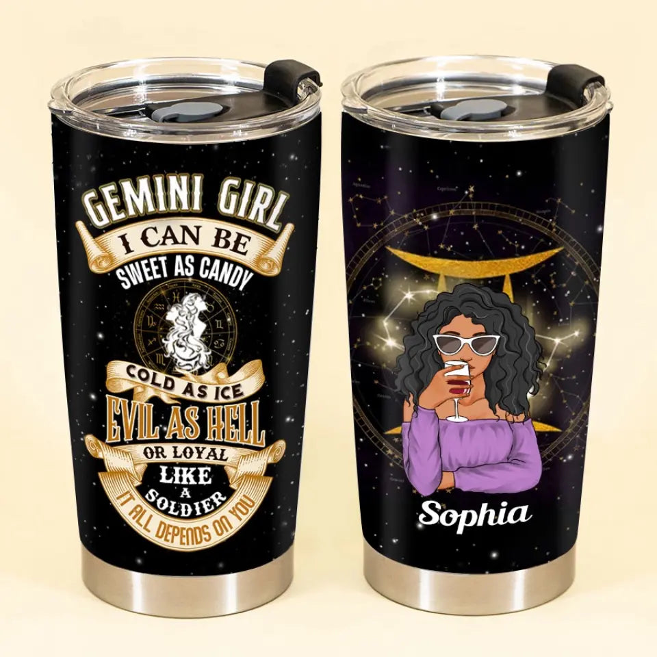Personalized Tumbler - Gemini Girl, Gemini Birthday Gift For Woman,Gemini Birthday Month, Zodiac Tumbler, Zodiac Birthday Signs