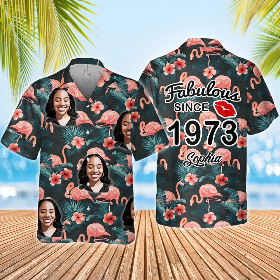 Custom Birthday Hawaiian Shirts, Turning 50 Hawaiian Shirt, Gifts For Women Turning 50, 50 And Fabulous Hawaiian Shirt