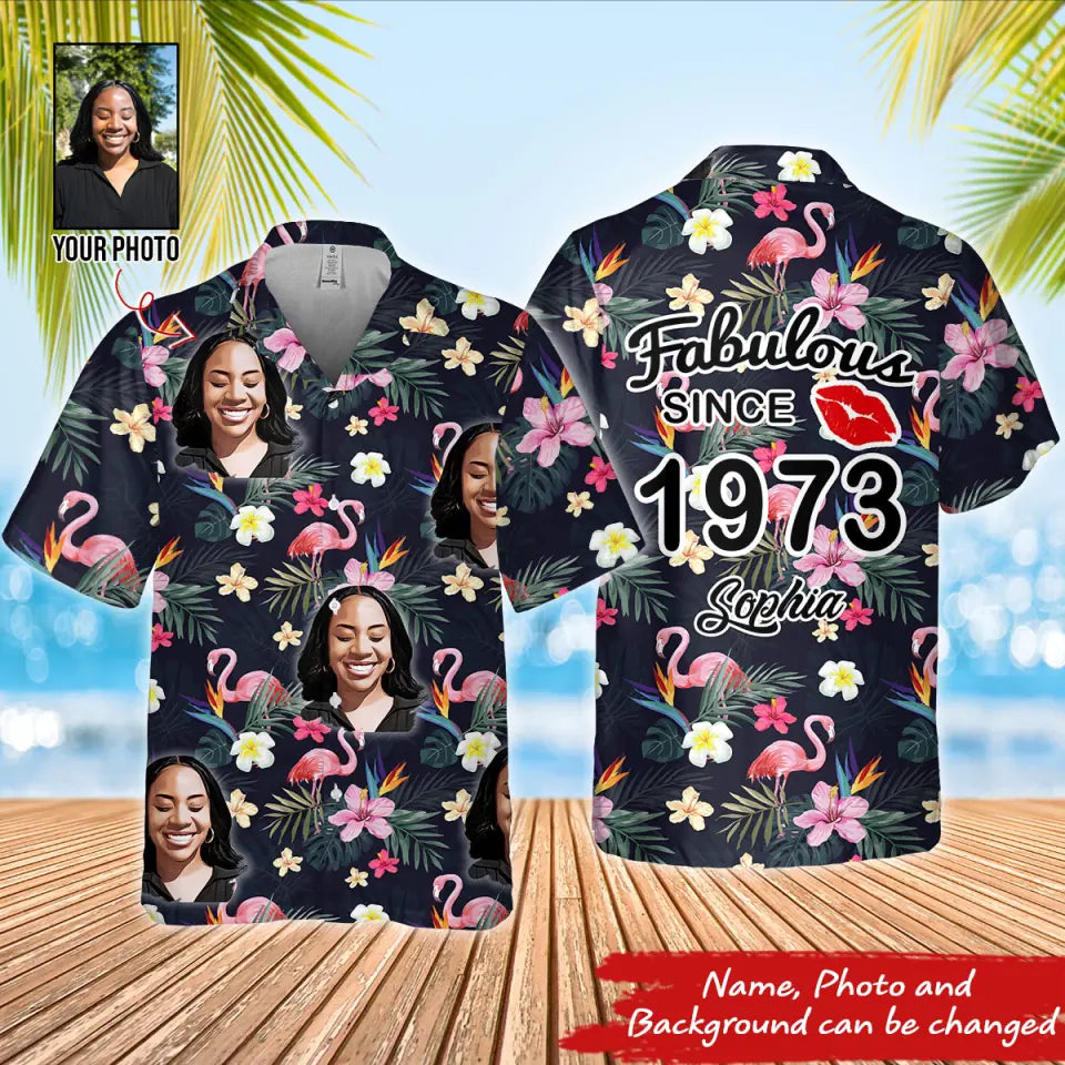 Custom Birthday Hawaiian Shirts, Turning 50 Hawaiian Shirt, Gifts For Women Turning 50, 50 And Fabulous Hawaiian Shirt