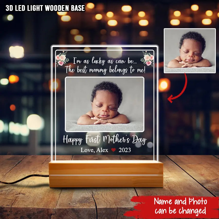 Gifts for first time mothers, Personalized 3D LED Light Wooden Base - Loving, first mothers day gift ideas For Newborn Mom
