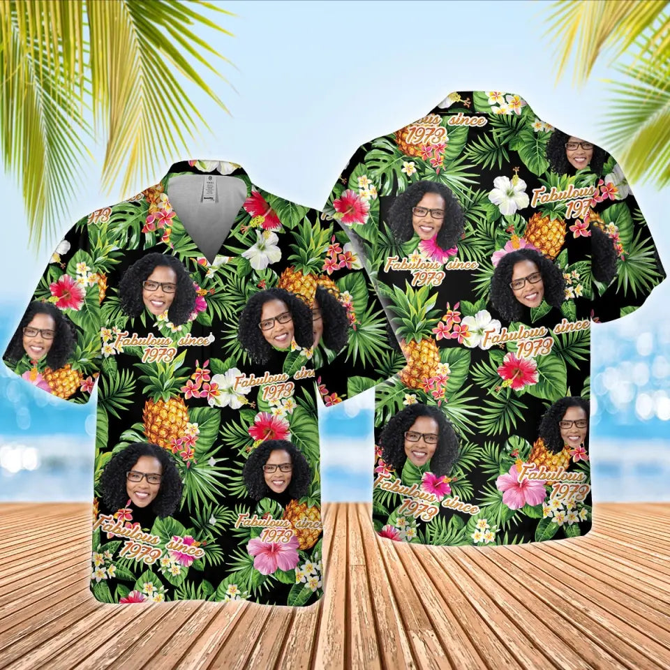 Custom Birthday Hawaiian Shirts, Turning 50 Hawaiian Shirt, Gifts For Women Turning 50, 50 And Fabulous Hawaiian Shirt