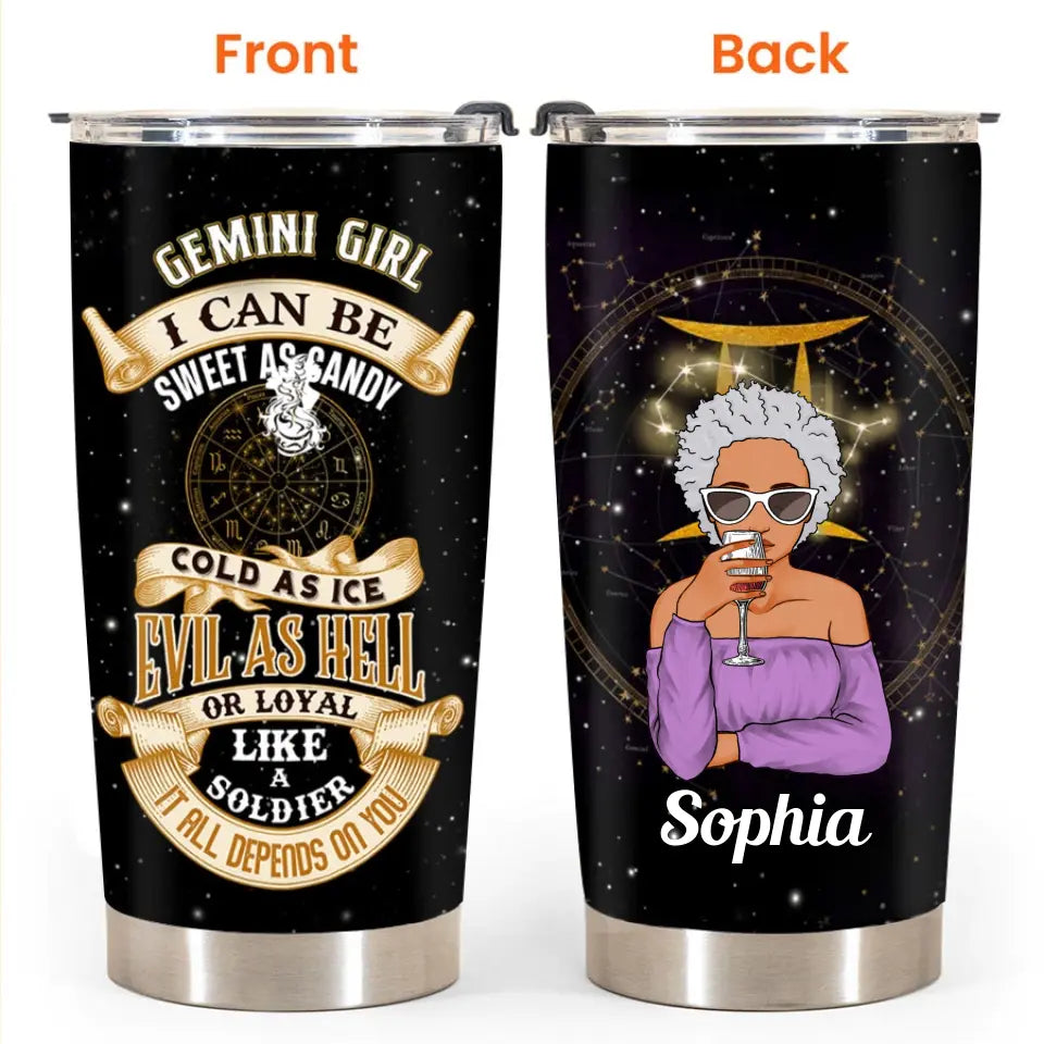 Personalized Tumbler - Gemini Girl, Gemini Birthday Gift For Woman,Gemini Birthday Month, Zodiac Tumbler, Zodiac Birthday Signs
