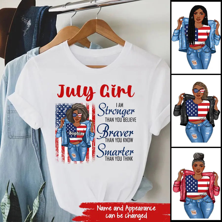 July Birthday Shirt, Custom Birthday Shirt, Queens Born In July, July Birthday Shirts For Woman, July Birthday Gifts, Happy Independence Day T-Shirt