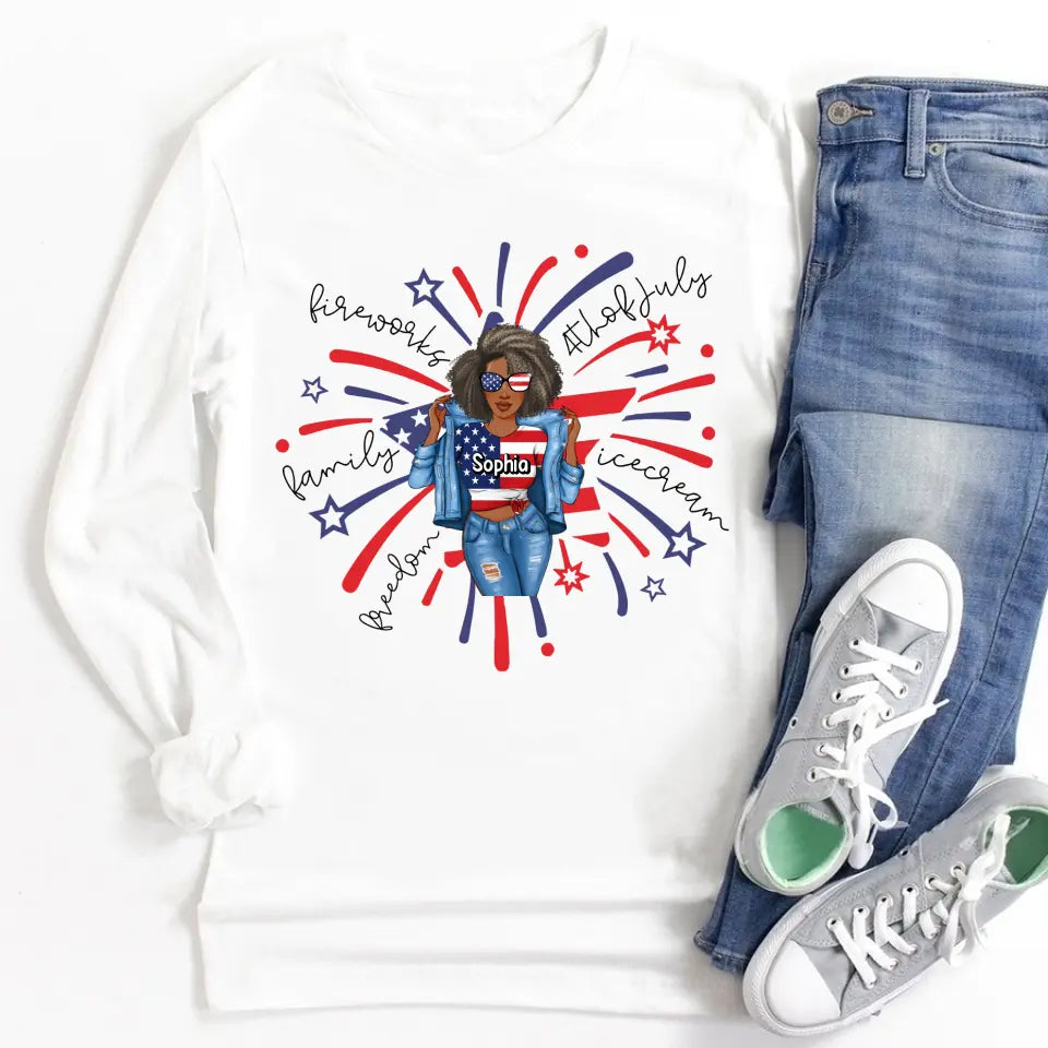 July Birthday Shirt, Custom Birthday Shirt, Queens Born In July, July Birthday Shirts For Woman, July Birthday Gifts, Happy Independence Day T-Shirt