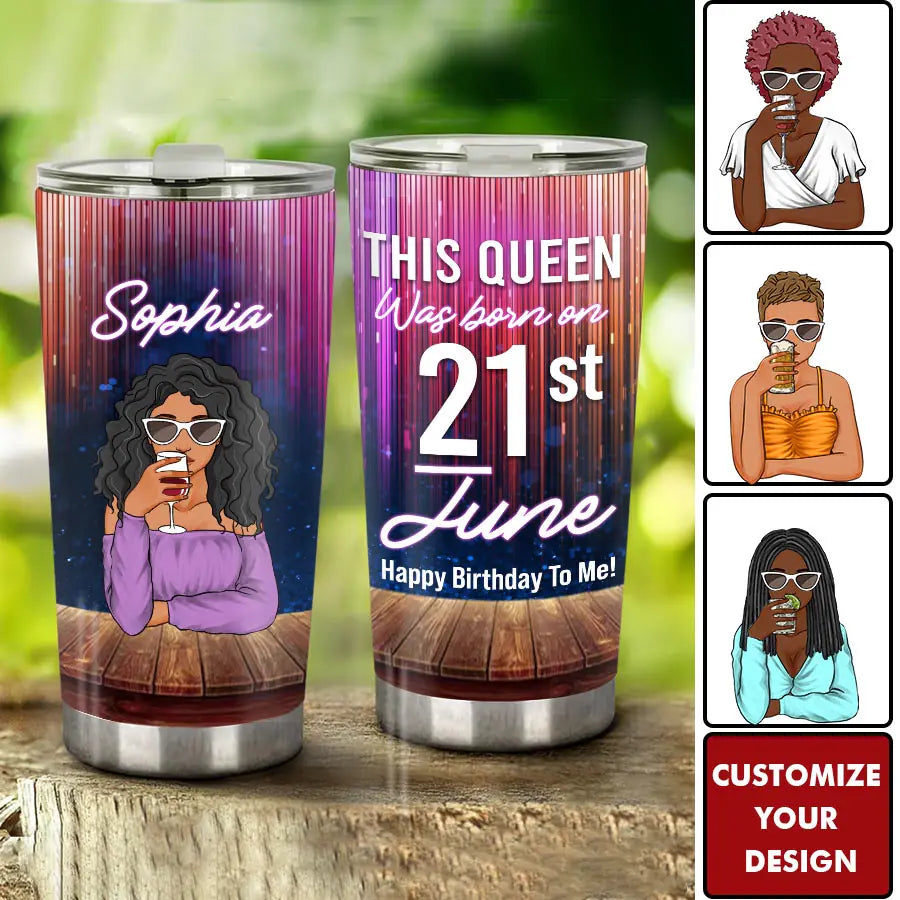 Personalized Tumbler - Birthday Gift For June Queen, June birthday gifts, June Birthday Gift Idea For Her