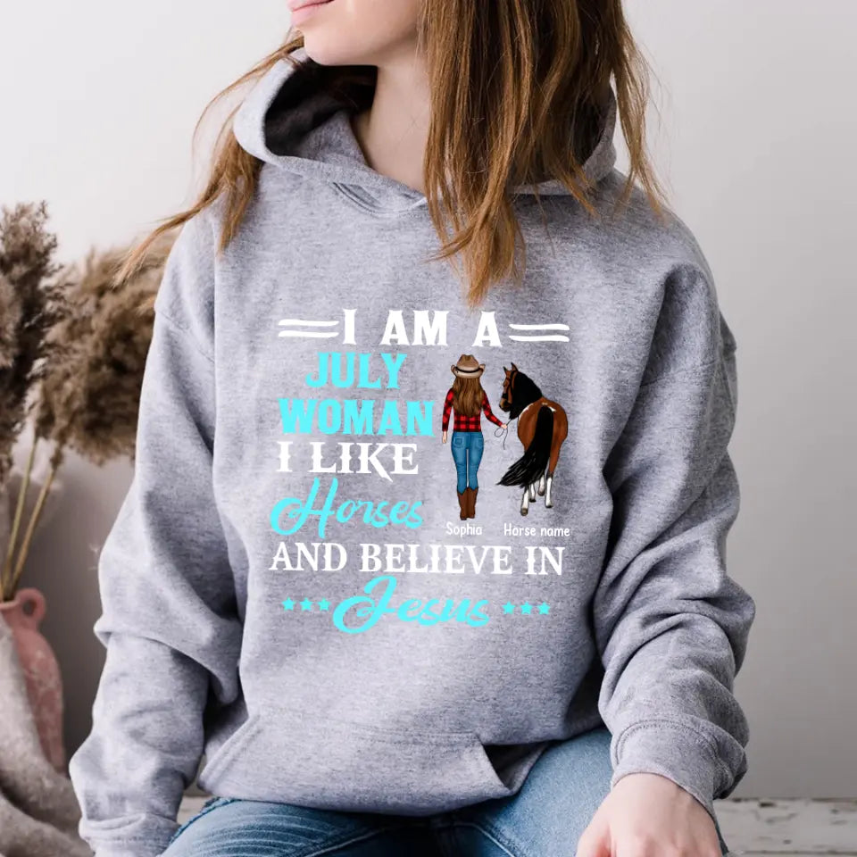 Personalized Birthday T Shirt, July Birthday Shirt, Birthday Gifts For Horse Lovers
