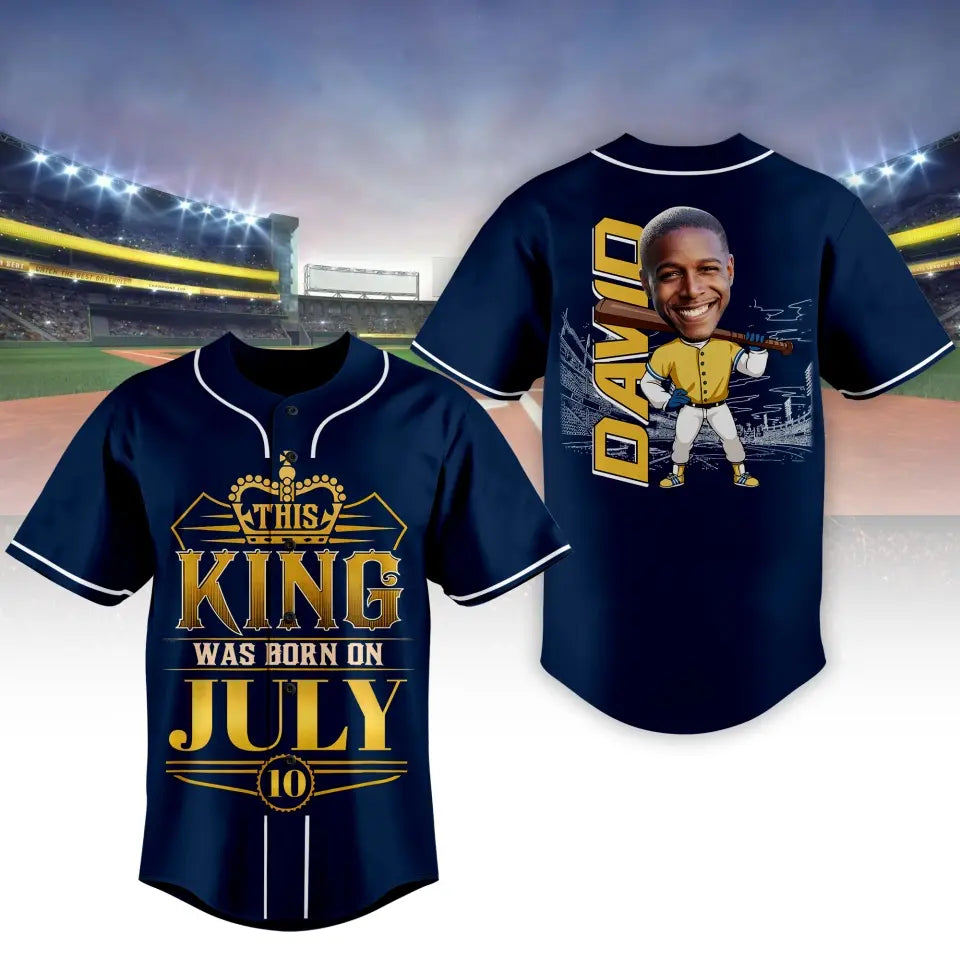 BaseBall Shirt, Custom Birthday Shirt, Kings Born In July, July Birthday Shirts For Man, Baseball Lover