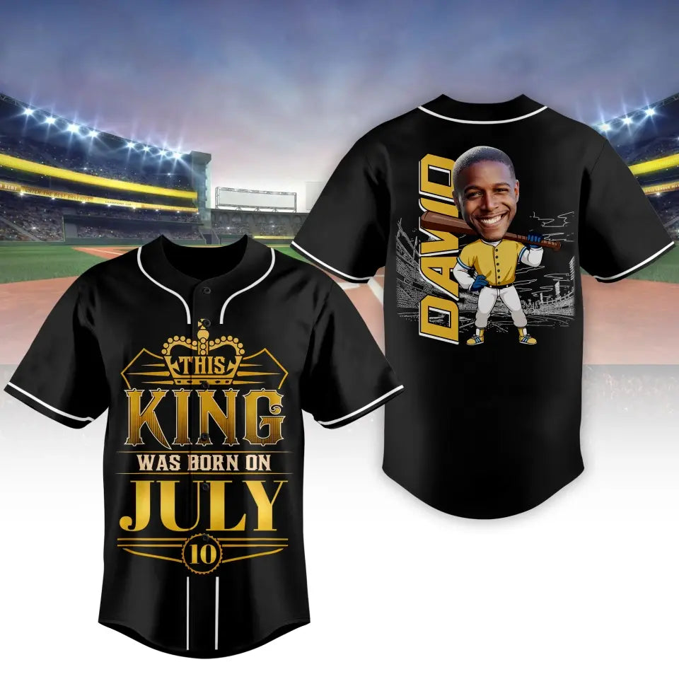 BaseBall Shirt, Custom Birthday Shirt, Kings Born In July, July Birthday Shirts For Man, Baseball Lover