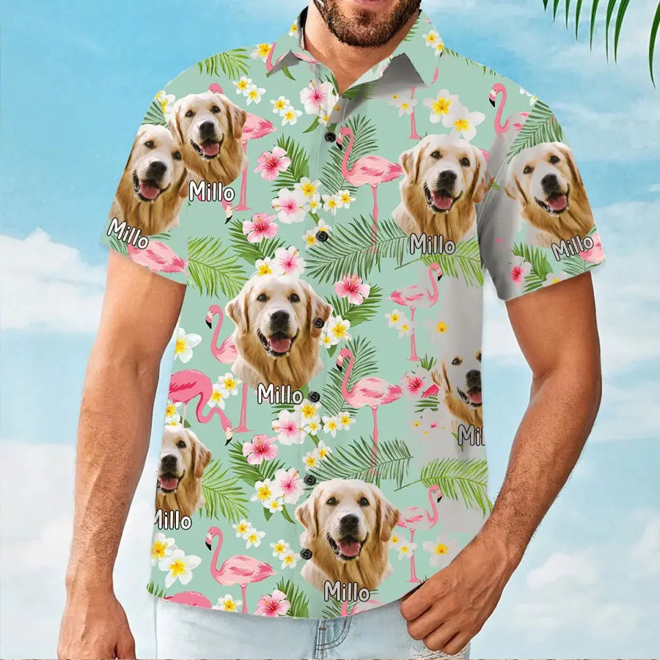 Golden Retriever - Custom Dog Hawaiian Shirt, Dog Face Hawaiian Hhirt, Gift For Dog Lover, Dog Mom Dad Hawaiian