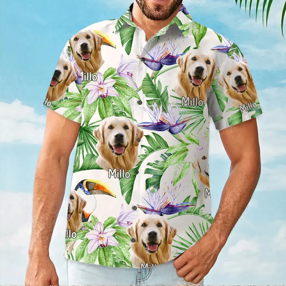 Golden Retriever - Custom Dog Hawaiian Shirt, Dog Face Hawaiian Hhirt, Gift For Dog Lover, Dog Mom Dad Hawaiian