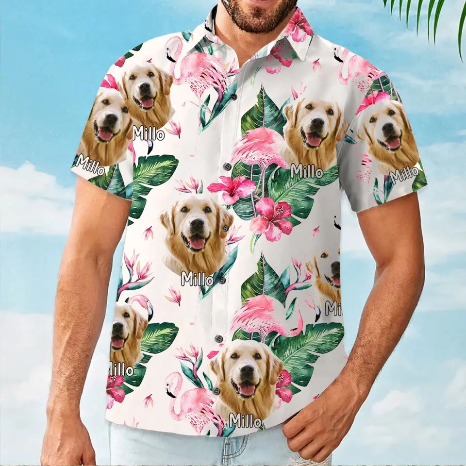Golden Retriever - Custom Dog Hawaiian Shirt, Dog Face Hawaiian Hhirt, Gift For Dog Lover, Dog Mom Dad Hawaiian