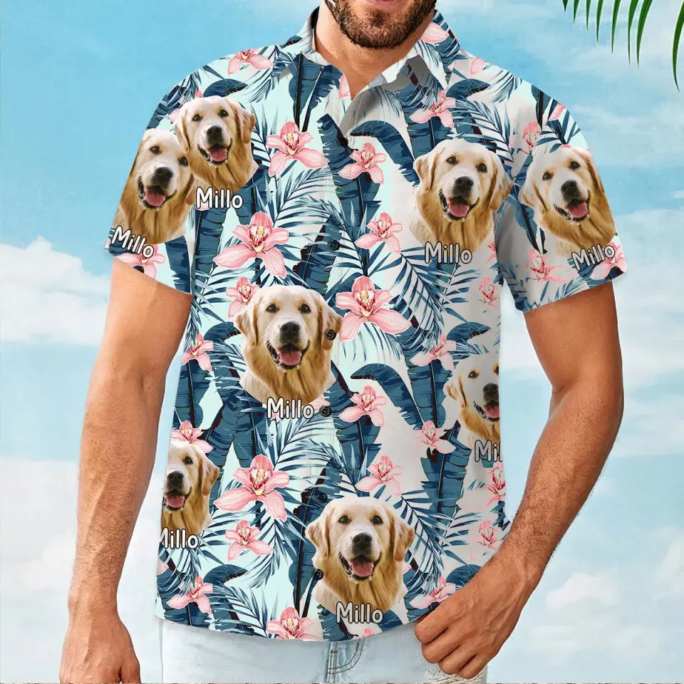 Golden Retriever - Custom Dog Hawaiian Shirt, Dog Face Hawaiian Hhirt, Gift For Dog Lover, Dog Mom Dad Hawaiian