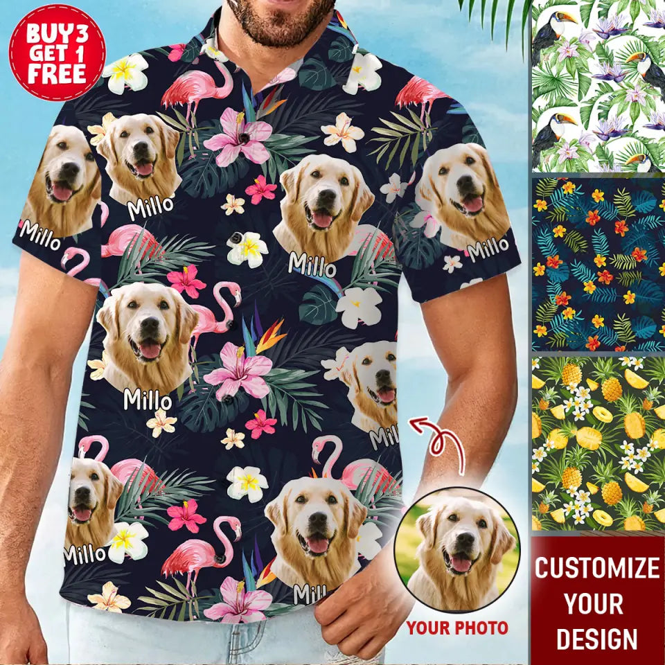 Golden Retriever - Custom Dog Hawaiian Shirt, Dog Face Hawaiian Hhirt, Gift For Dog Lover, Dog Mom Dad Hawaiian