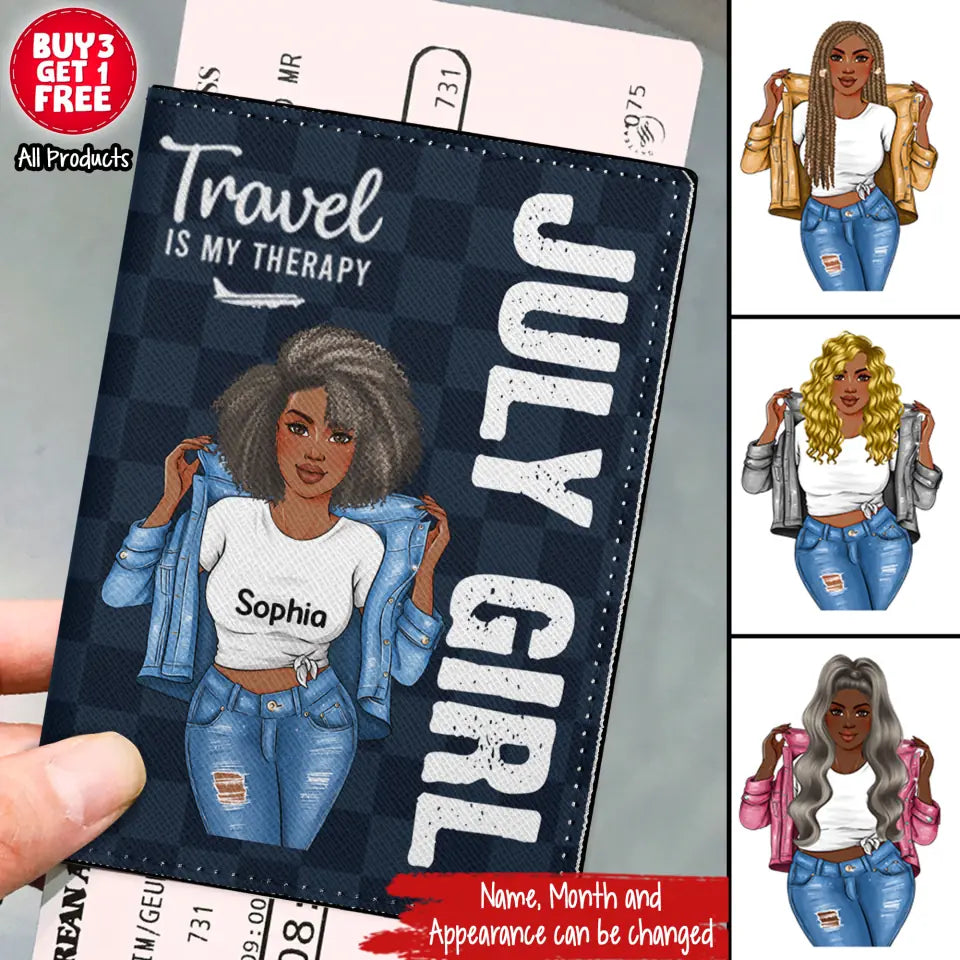 Personalized Passport Cover, customized gifts for July Girls, Living my best life, Best Gift For Friend, July  Girls