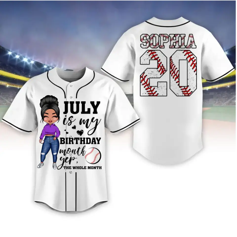 BaseBall Jersey, Custom Birthday Shirt, Queens Born In July, July Birthday Shirts For Woman, Baseball Lover