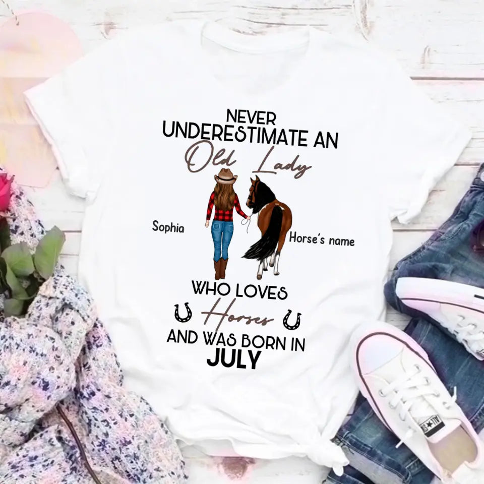 Custom Birthday Shirt, July Birthday Gifts for For Horse Mom, Horse Lover, July Is My Birthday Month, Yep The Whole Month